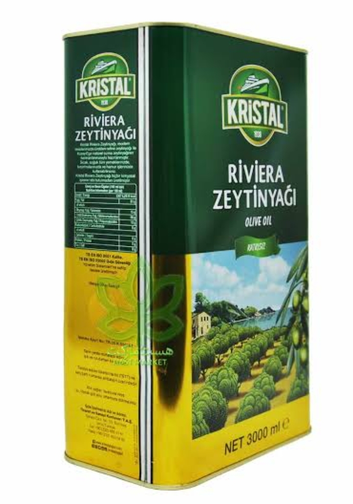 روغن زیتون کریستال ۳ لیتری سبز محصول ترکیه